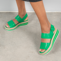 Atha Emerald Leather Sandals