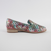 Ariah Aqua Red Metallic Leather Loafers