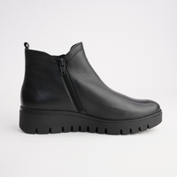 Gertie Black Leather Ankle Boots