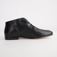 Ujala Black Polish Leather Flats - DJANGO AND JULIETTE | Shouz