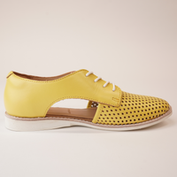 Sidecut Punch Sunshine Leather Lace Up Flats