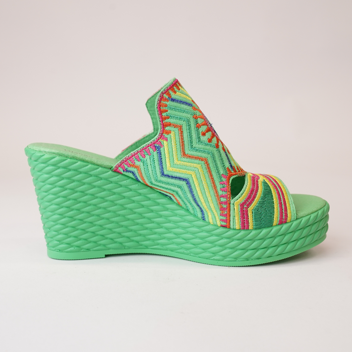 Eilam Lime Multi Leather Heels - DJANGO AND JULIETTE | Shouz