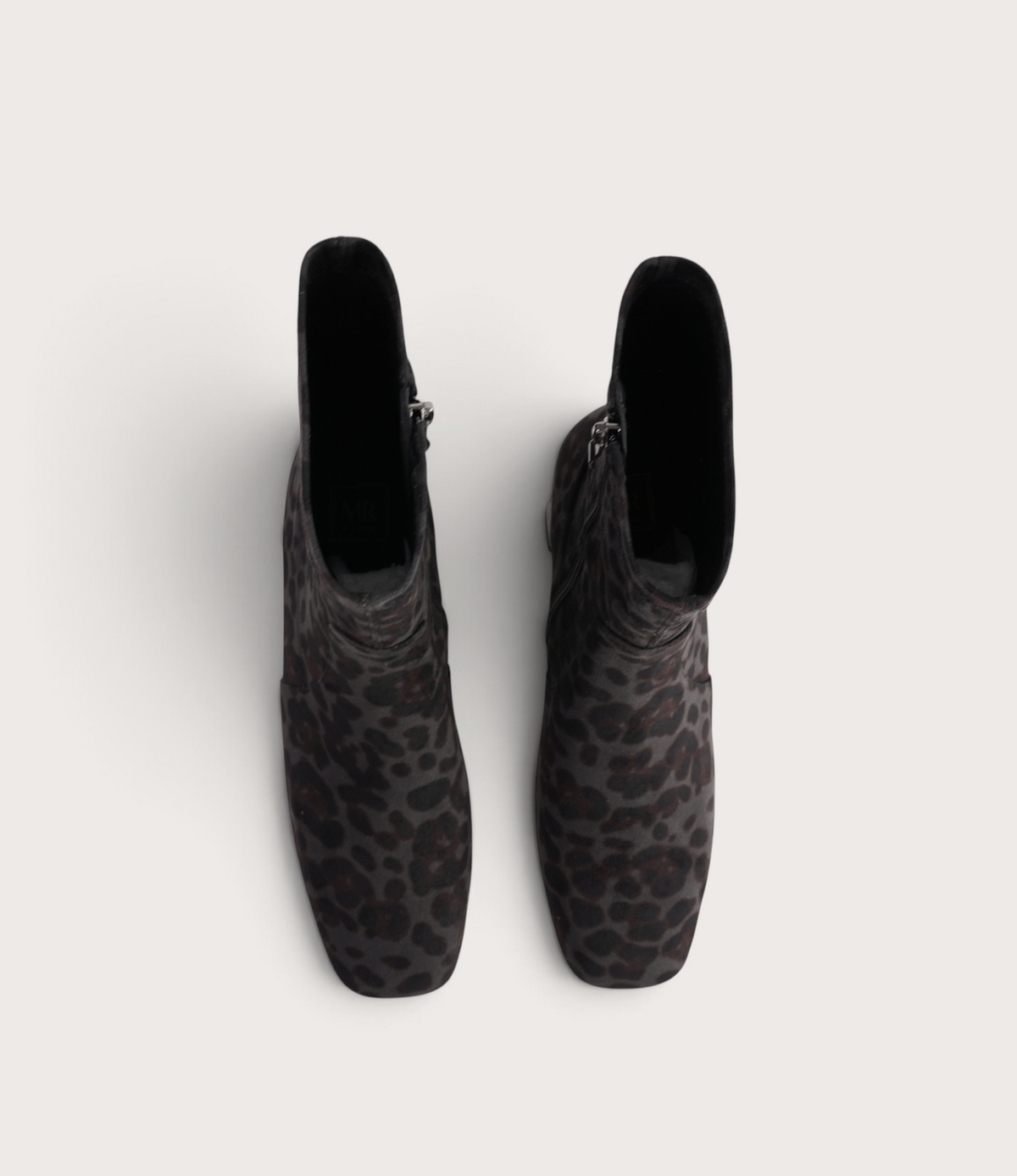 June Black Leopard Stretch Ankle Boots