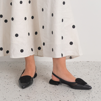 Vivienne Black Leather/ Black Mts Suede Flats