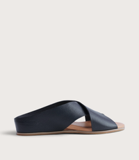 Harli Navy Leather Slides