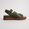 Positano Dark Olive Leather Sandals