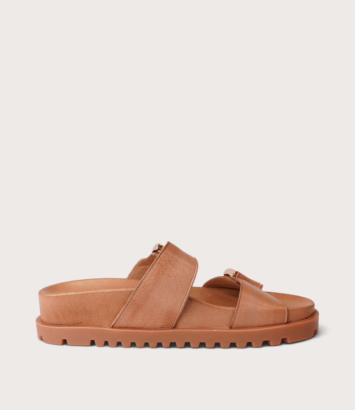 Ullana Tan Leather Slides