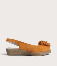 Erica Orange Suede Espadrille Wedges
