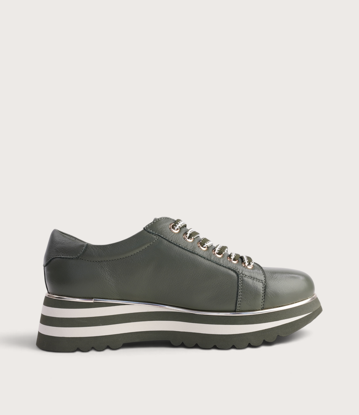 Eammes Olive/ Milk Leather Sneakers