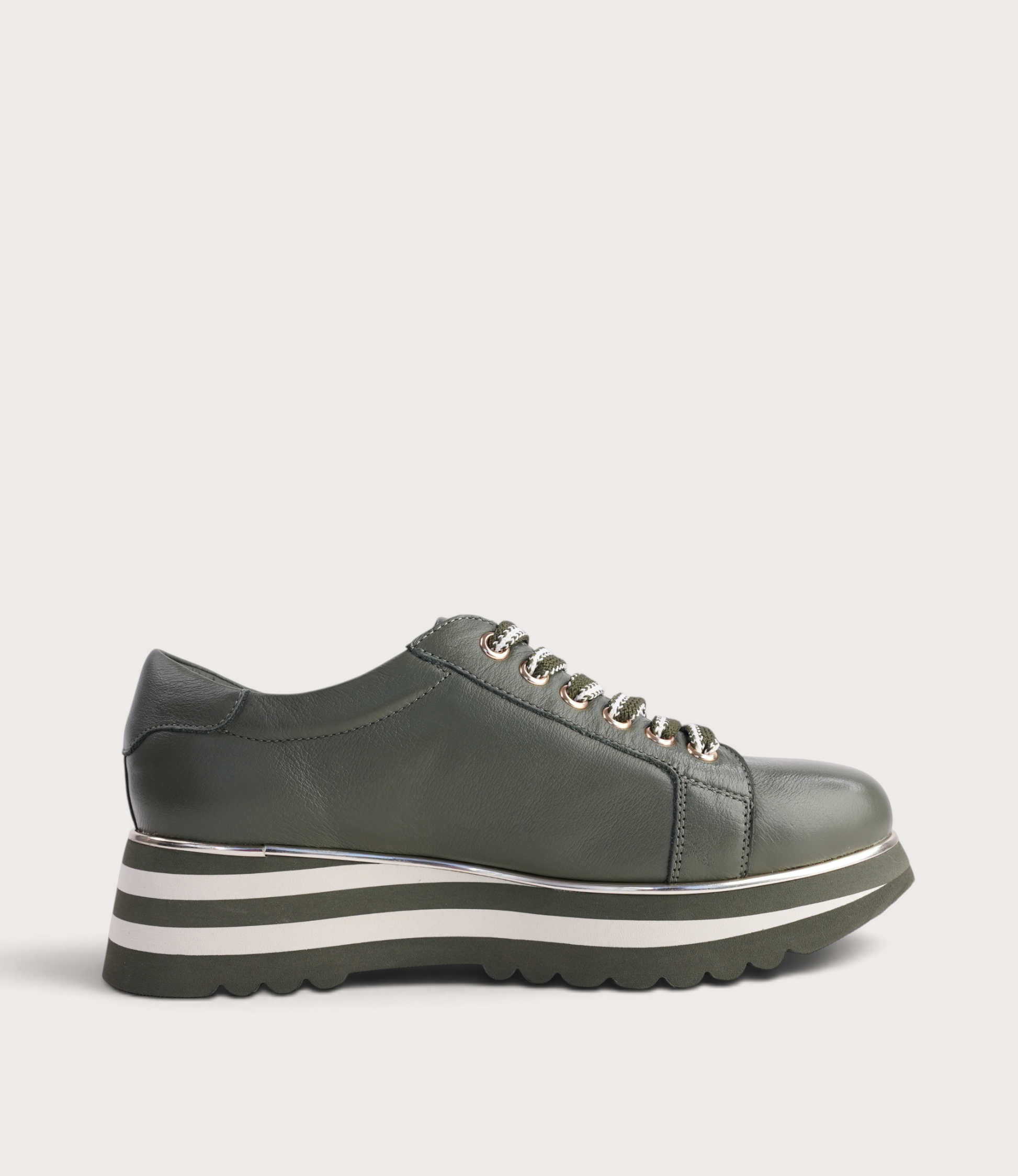Eammes Olive/ Milk Leather Sneakers