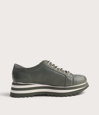 Eammes Olive/ Milk Leather Sneakers