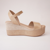 009-Cres-138 Sand Patent/ Suede Leather Wedges