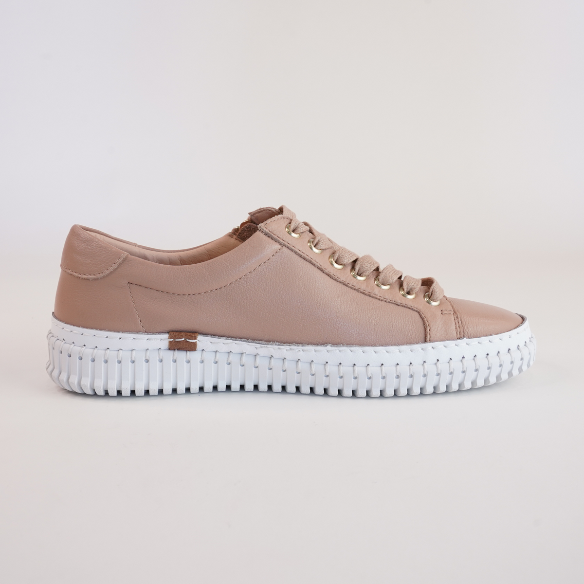 Jonza Latte Leather Sneakers - DIANA FERRARI | Shouz