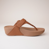 Lulu Adjustable Leather Toe Post Tan Sandals