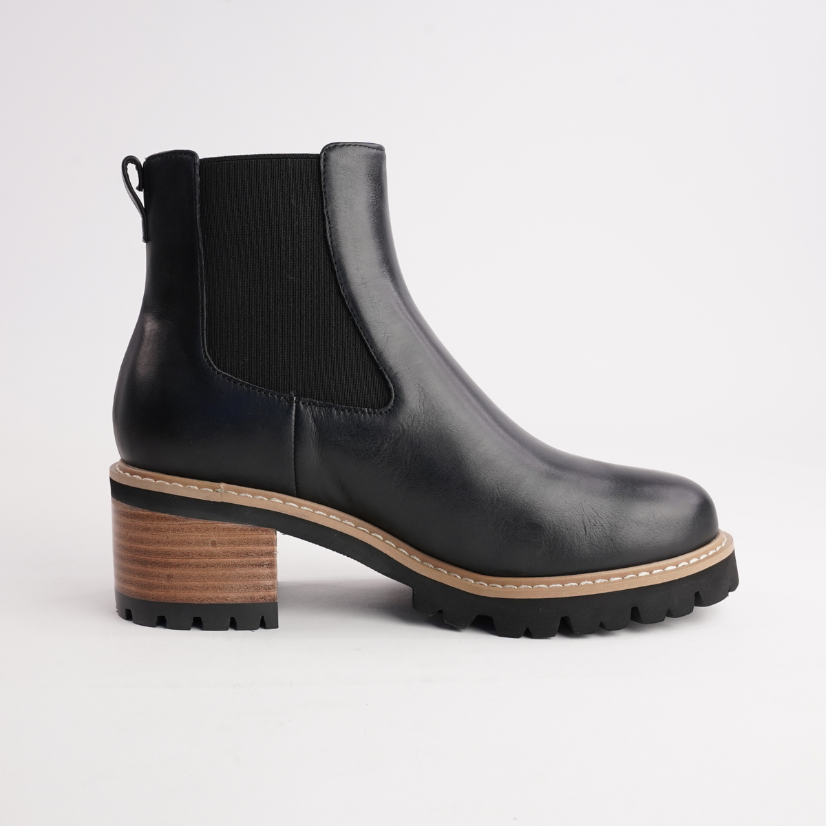 Mcalister Black/ Natural Heel Leather Ankle Boots - DJANGO AND JULIETTE | Shouz