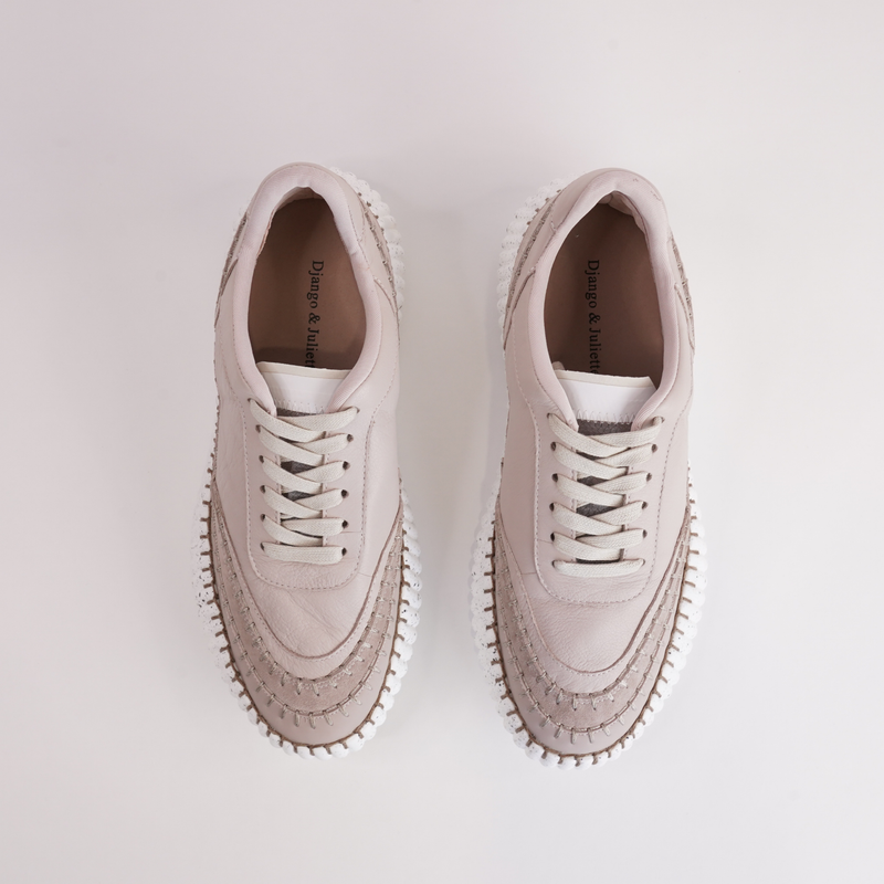 Cobus Nougat Leather Sneakers