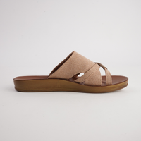 Bride Caramel Raffia Slides