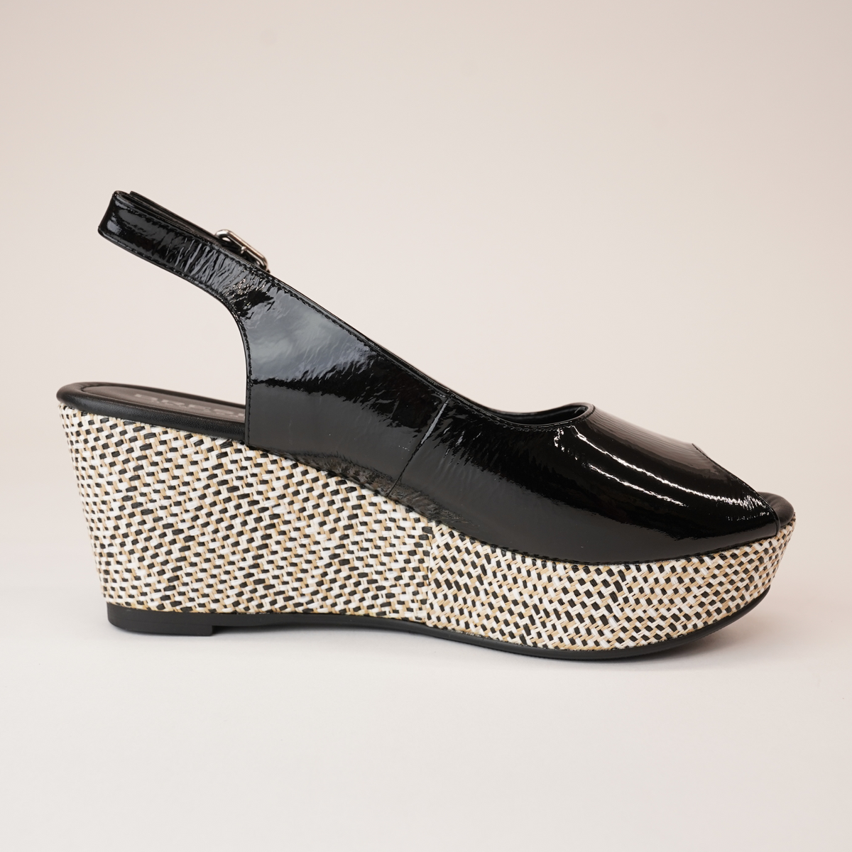Sabyne Black Patent Wedges - BRESLEY | Shouz