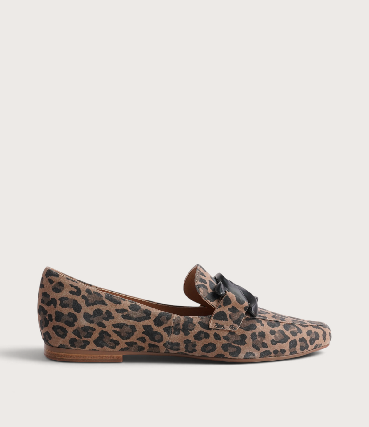 Socoros Camel Leopard Leather Loafers