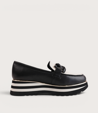 Ealia Black/ Milk Leather Loafers