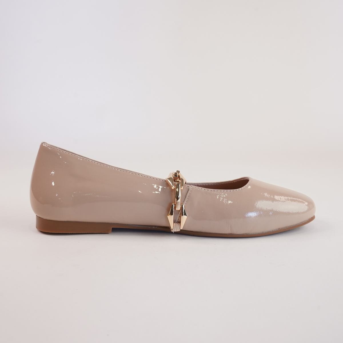 Petra Nude Patent Ballet Flats - BRESLEY | Shouz