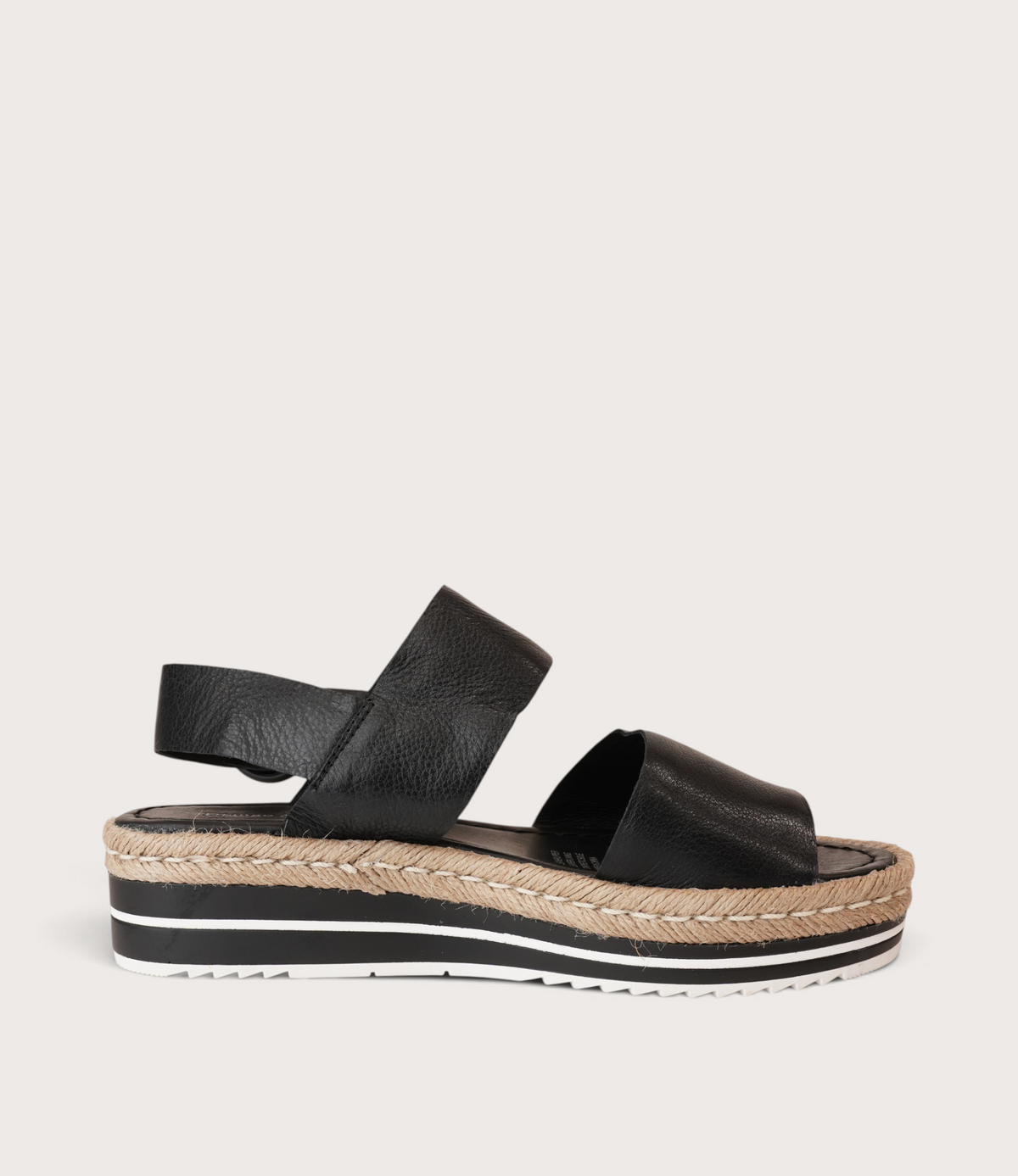 Atha Black Leather Sandals