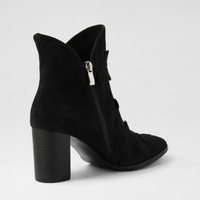 Alderte Black Suede/ Black Heel Ankle Boots - DJANGO AND JULIETTE | Shouz