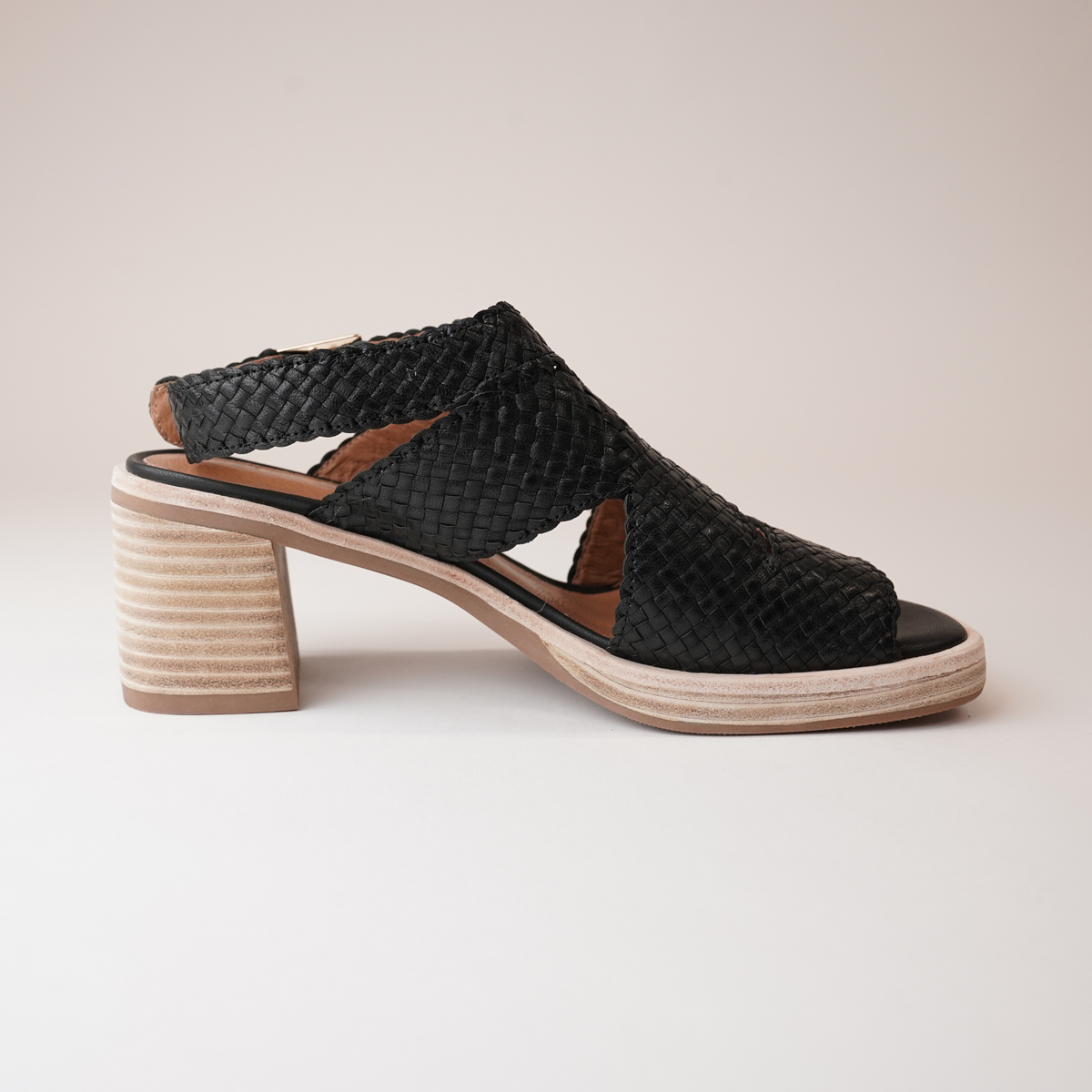 Amuse Black Leather Heels - ALFIE AND EVIE | Shouz