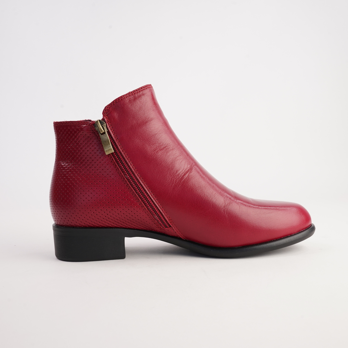 Lorenzo Red Leather Ankle Boots - BRESLEY | Shouz