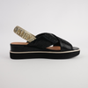 Debacle Black/ Gold Leather Sandals