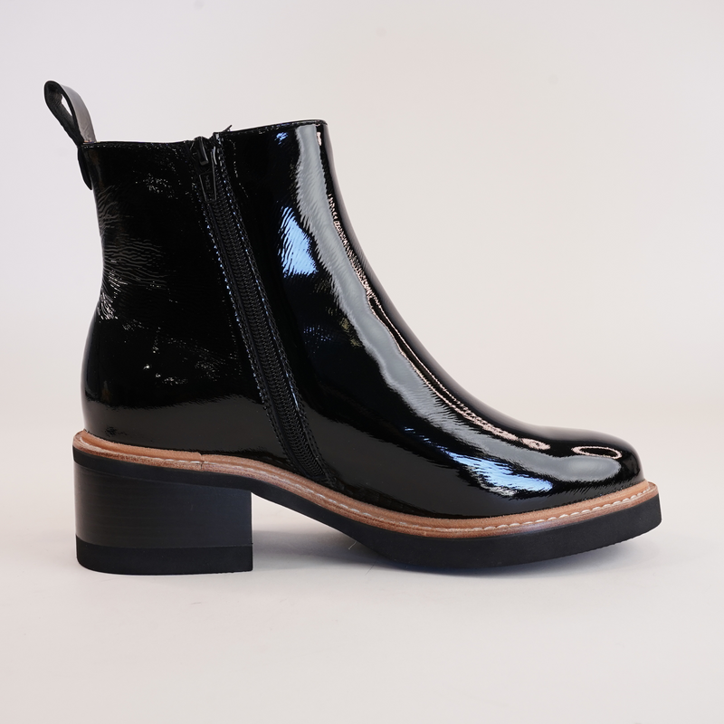 Patrol Black Patent Leather Boots