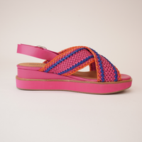 Drum Fuchsia Multi Leather Sandals