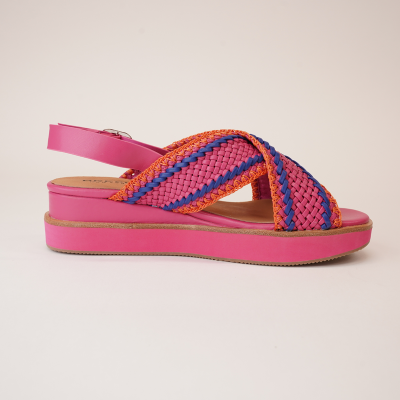 Drum Fuchsia Multi Leather Sandals