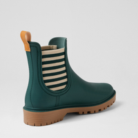 Laurina Deep Green Stripe Gumboots