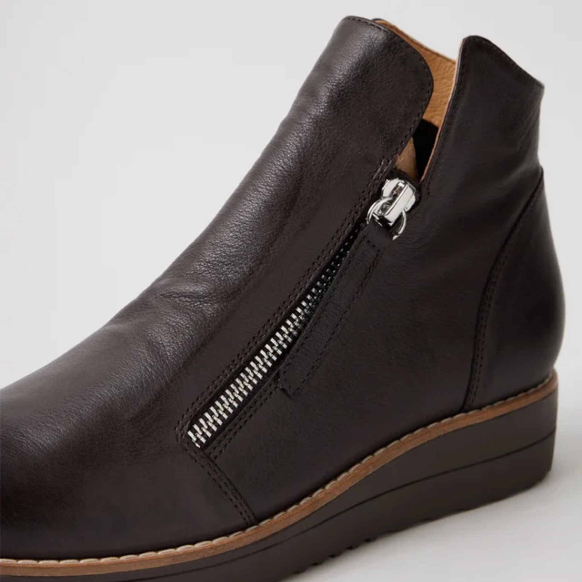 Ohmy Choc Leather/ Choc Sole Ankle Boots - TOP END | Shouz