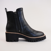 Waizey Black Leather Ankle Boots