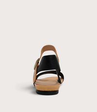 Jinnit Black/ Tan Leather Sandals