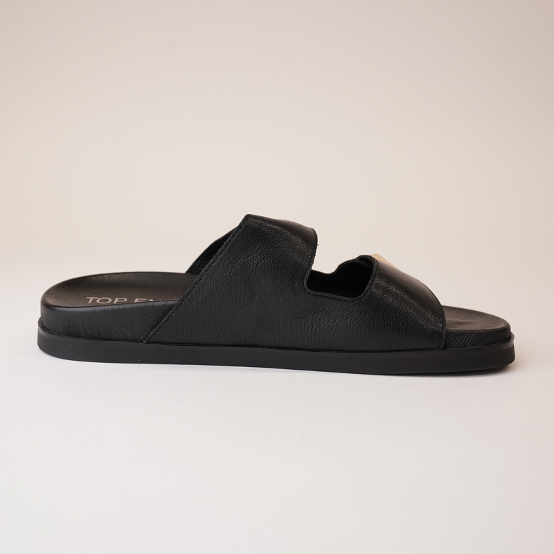 Redding Black Leather Slides