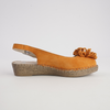 Erica Orange Leather Espadrille Wedges