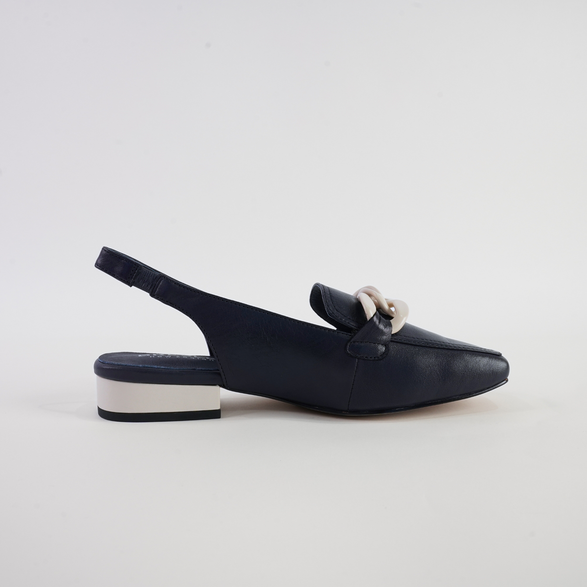 Randal Navy/Bone Leather Loafers - BRESLEY | Shouz