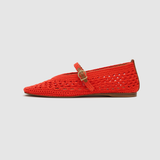Clove Red Crochet Flats