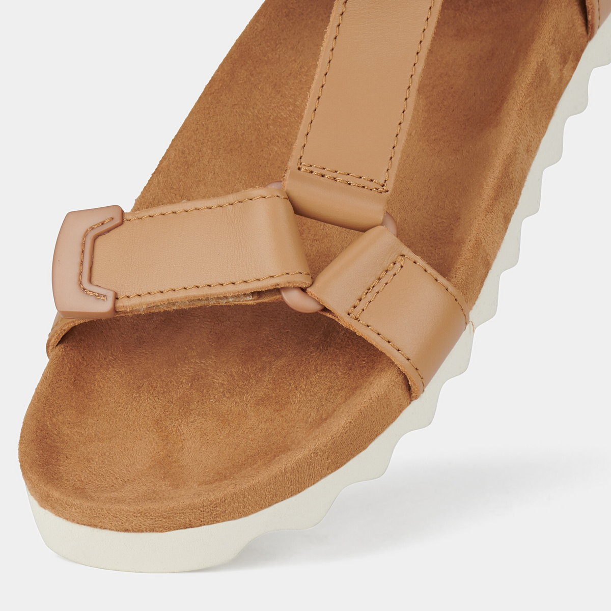 Sandal Tooth Wedge Soft Tan Leather Sandals - ROLLIE | Shouz