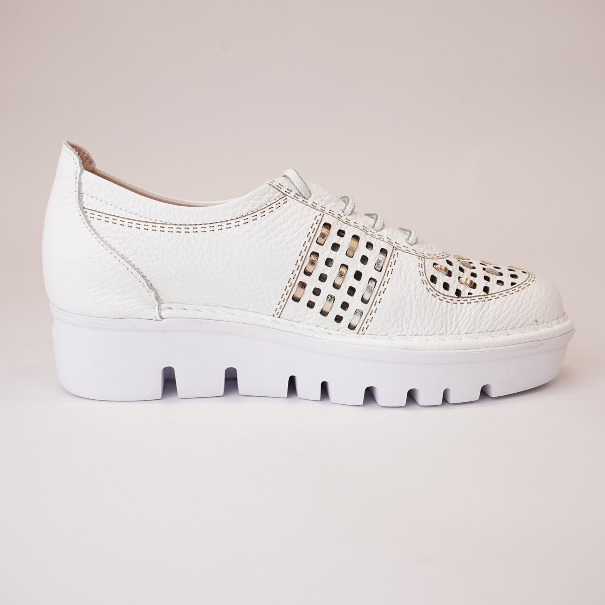 Js-4423 White/ Multi Leather Sneakers - JOSE SAENZ | Shouz
