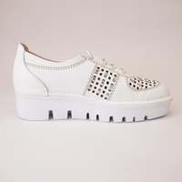 Js-4423 White/ Multi Leather Sneakers