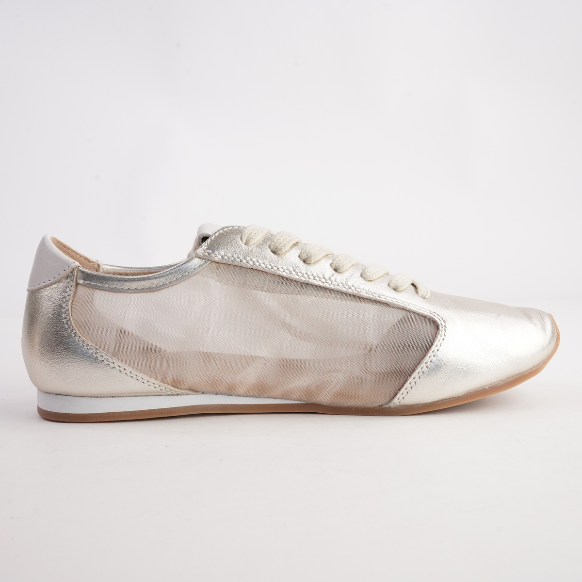 Ruby Gold Leather Sneakers - WITH GRACE | Shouz