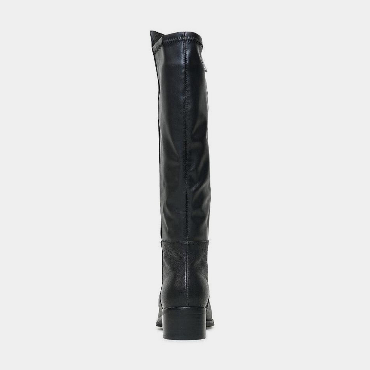 Tetley Black Leather/ Stretch Knee High Boots