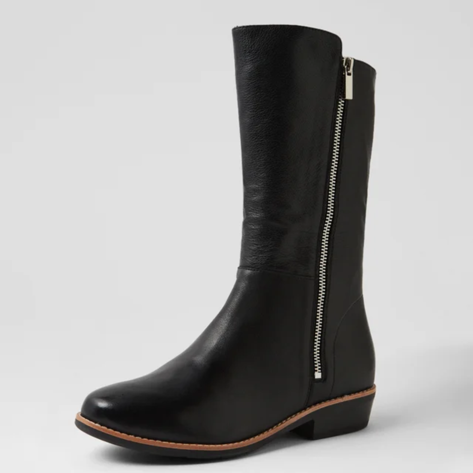 Lomar Black Leather/ Black Sole Calf Boots - DJANGO AND JULIETTE | Shouz