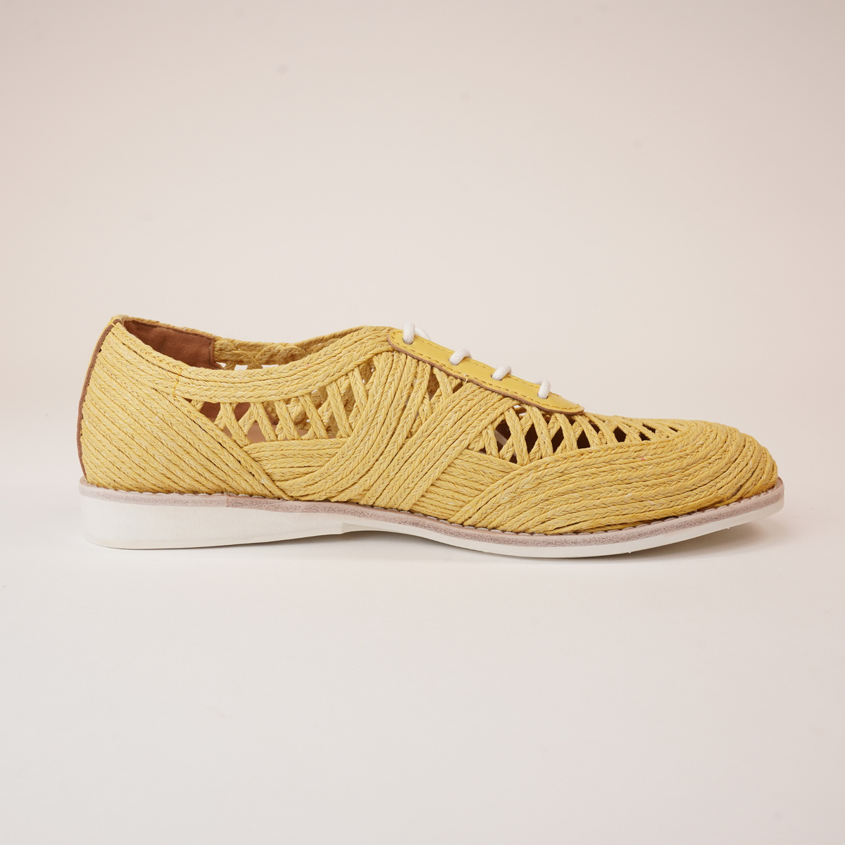 Derby Open Weave Sunshine Lace Up Flats - ROLLIE | Shouz