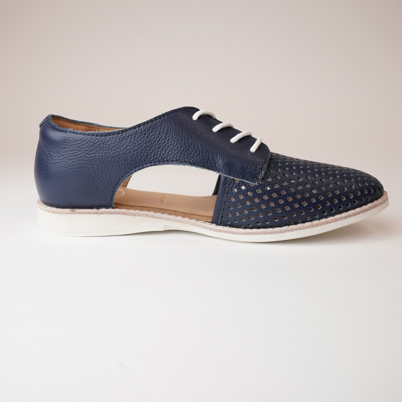 Sidecut Punch Navy Tumble Lace Up Flats