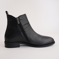 Gamma Black Leather Ankle Boots